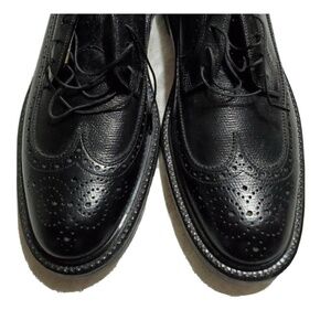 Stuart McGuire Black Wingtip Brogue Leather Dress Shoes Size 12